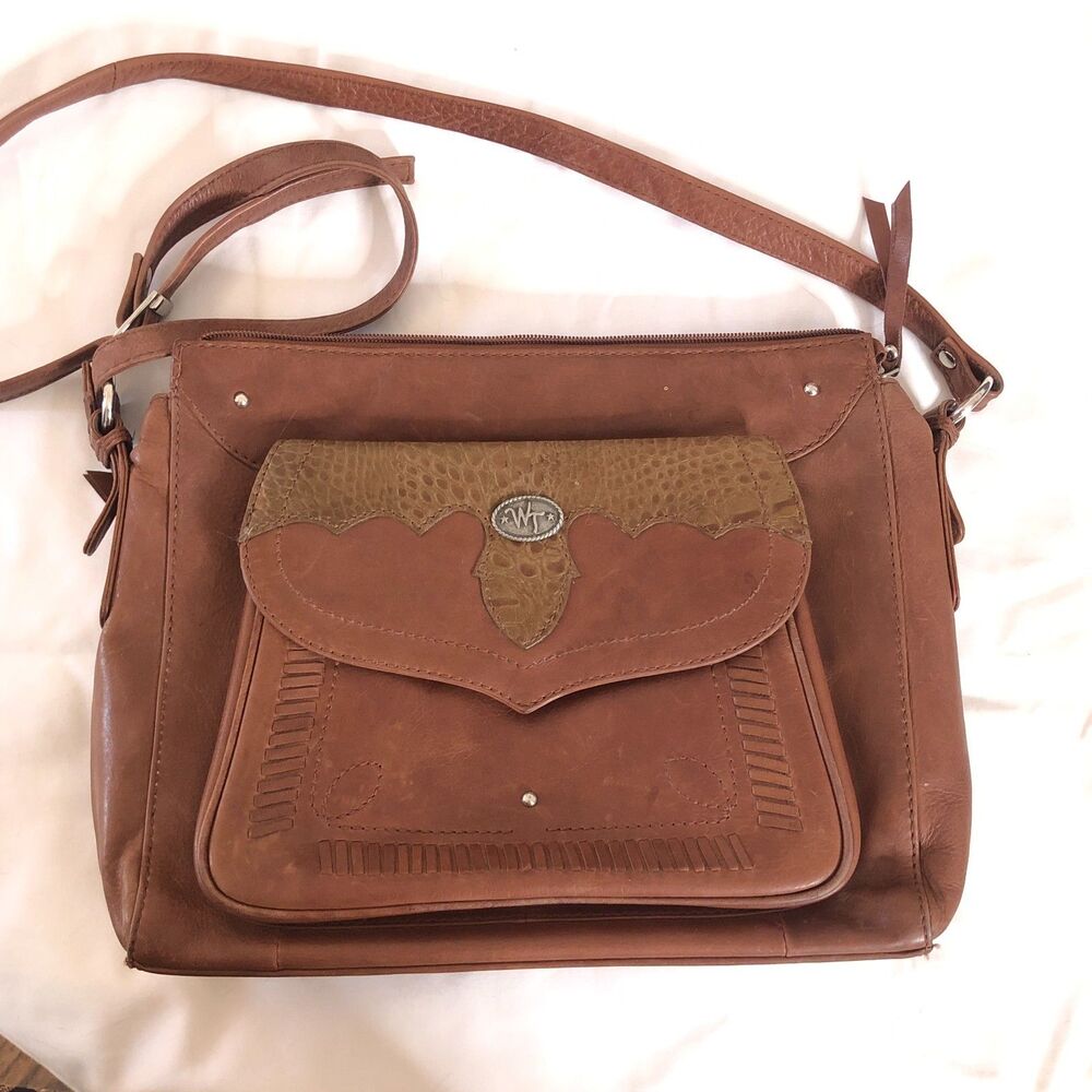 Western Trenditions Leather Brown Crossbody Purse Concealed Carry